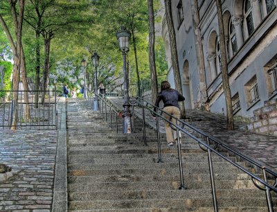stairs ascending montmarte, paris, france (5/07)