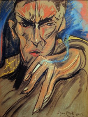 Portrait of officer, charcoal and pastel on paper, 1917