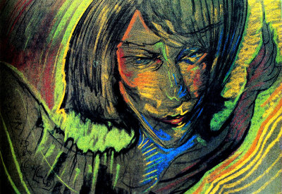 Portrait of Zofia Jagodowska, 1931, pastel on paper