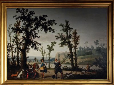 Cornelis Hendricksz, Landscape with hunters, 1628-1630