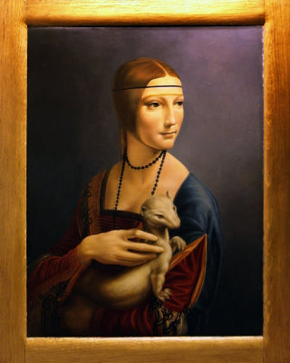 Leonardo da Vinci (1452 - 1519), Lady with an Ermine, ca 1490, copy by Miroslaw Sikorski, 2001