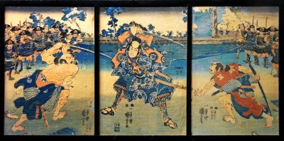 Samurai fighting with two