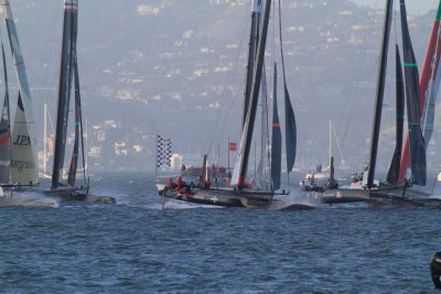 Artemis Racing White flying one hull