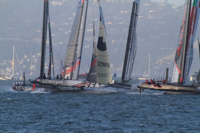 JP Morgan Ben Ainslie & Artemis Racing White flying one hull