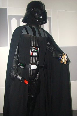 Shaking paws with Darth Vader in the wax museum