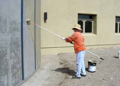 Painting the West Retaining Wall