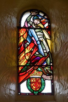 Castle stained glass window