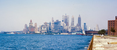 View of the lower Manhattan skyline from Fort Jay - 1963