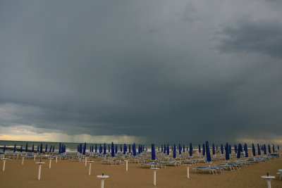 Evening thunderstorm over the Adriatic Sea