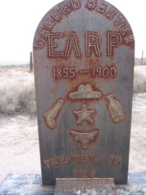 Warren Baxter  Earp Headstone Willcox, AZ