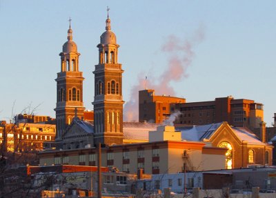 Aurore au centre ville de Chicoutimi