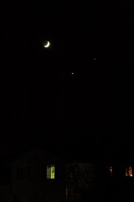 The Moon, Jupiter, and Venus.  December 1, 2008