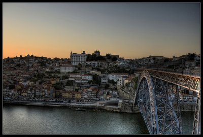 Porto and bridge at sunset