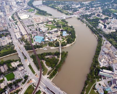 Aerial View Winnipeg The Forks Sept. 2009