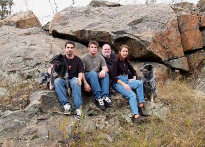 Family on CN rock cut near cottage