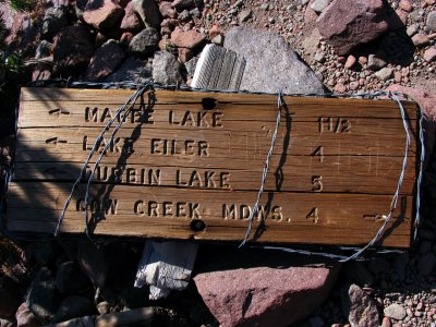 Trail Sign on Magee Peak Ridgeline
