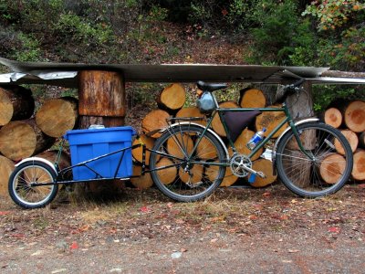 Bob Yak Trailer and recycle day