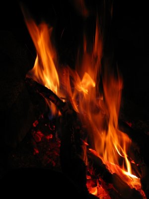 Warm fire on a cold nite in the Trinity Alps