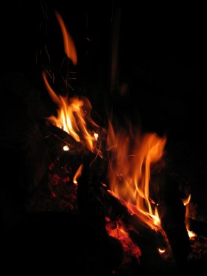 Warm fire on a cold nite in the Trinity Alps