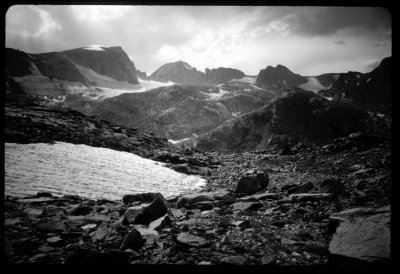 View back towards Indian Pass - BW