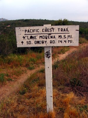 The first trail sign going north on the PCT