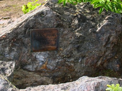 Max Paul 1950 memorial at Reeve's Ranch