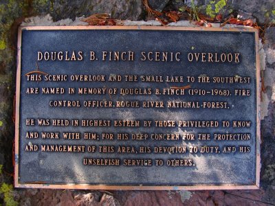 Douglas Finch Scenic Overlook sign