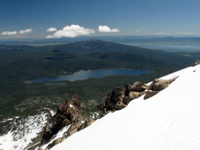 View east towards Four Mile lake and smaller Squaw Lake