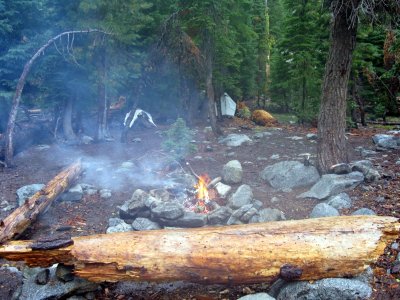 My only fire for the rainy 3 day hike at Trail Gulch Lake