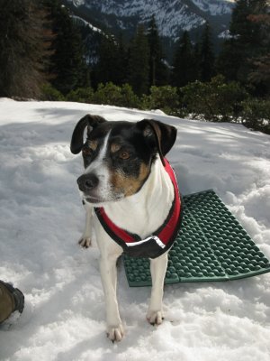 Kelly on her first snow camping trip