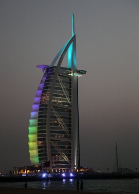 Burj Al Arab with lights on