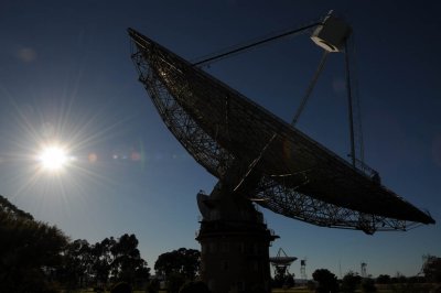 The Parkes Radio Telescope in Sillouette