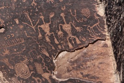 Close-up of some of the petroglyphs