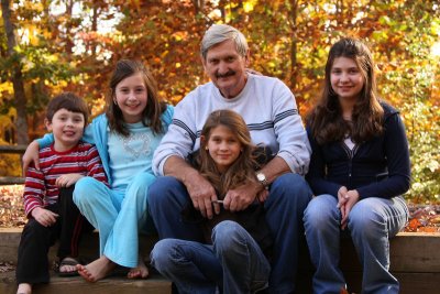 Papa, David, and the girls