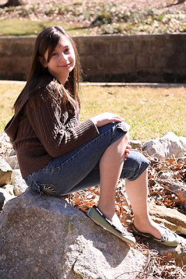 Jacklyn posing beside the stream