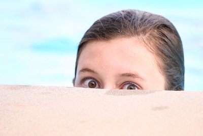 Mysterious girl in the pool . . .