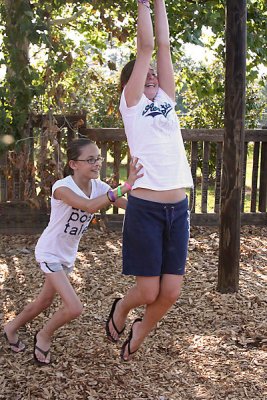 Grace gives a push