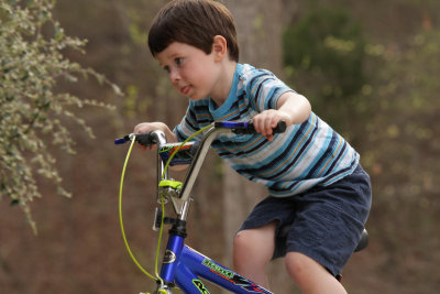 Biking in the driveway