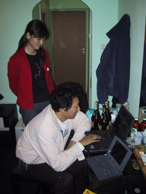 Jin working on his presentation