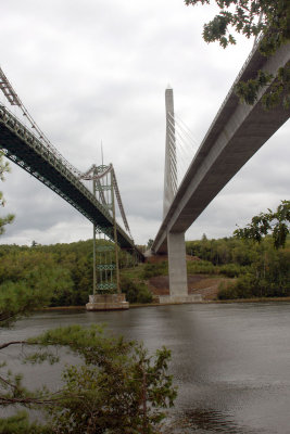 Waldo-Hancock Bridge (the old and the new)