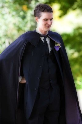 The Caped Groom Makes His Appearance