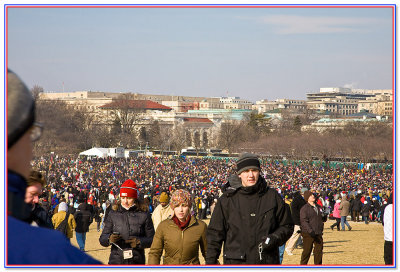 surging toward the monument