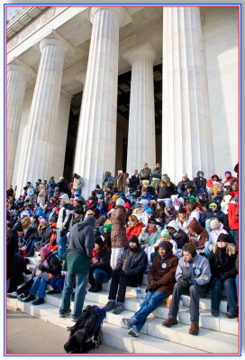 at the Lincoln Memorial, he, too from Illinois