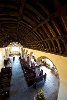 Main aisle from tower platform (bellringer platform)