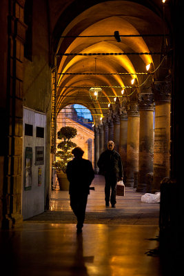 You can just see the Church of San Stefano beyond the end of the Portico