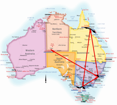 Route in Australia