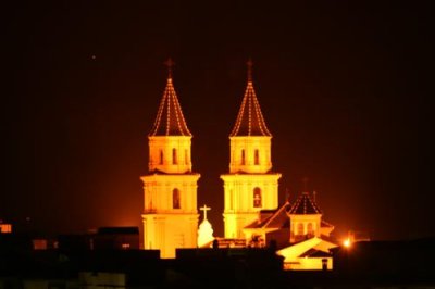 Orgiva church by night