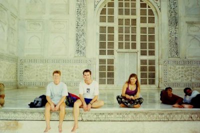 Paul, Ian and Meg at the Taj Mahal