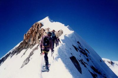 The summit ridge of Huayna Potosi