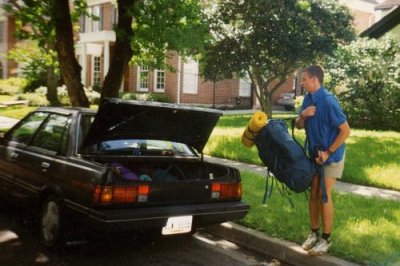 Andy loads the car in Houston